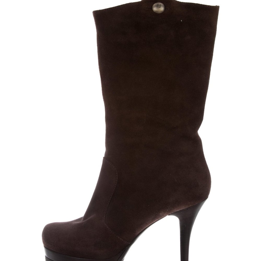 Authentic FENDI Suede Brown Platform Boots